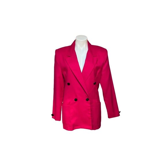 Vintage 90s Fuchsia Blazer Made in USA Size 8 SMALL - Picture 1 of 7